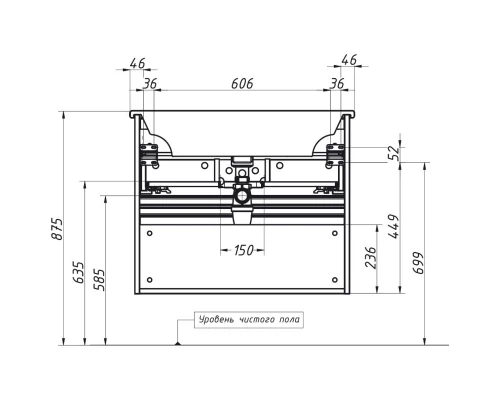 Тумба дуб рустикальный 75 см Caprigo Seattle 34716-Дуб рустикальный