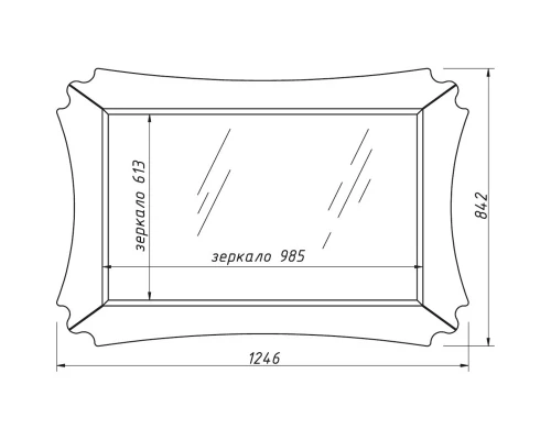 Зеркало 124,6x84,2 см черный матовый Caprigo Bourget 11032-B042