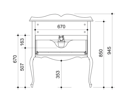 Тумба белый матовый 80,6 см Caprigo Bourget 11012-B016