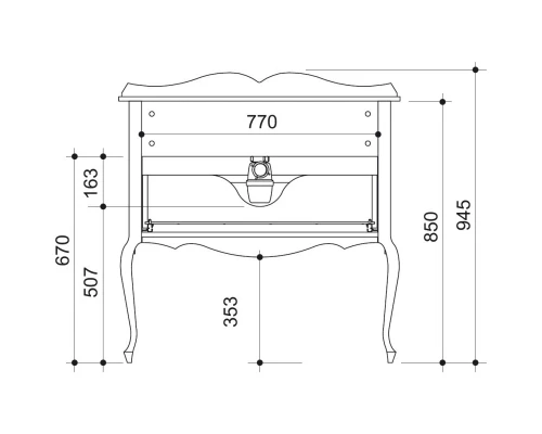 Тумба бордо матовый 90,6 см Caprigo Bourget 11013-B013