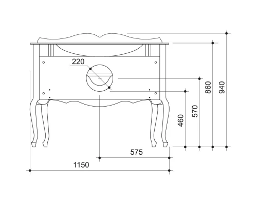 Тумба бордо матовый 115 см Caprigo Bourget 11016-B013