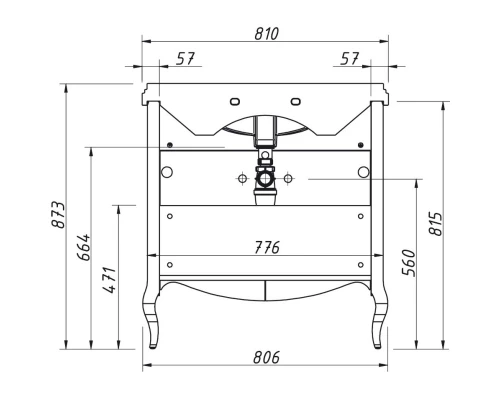 Тумба белый матовый 80,8 см Caprigo Verona 33518-TP811