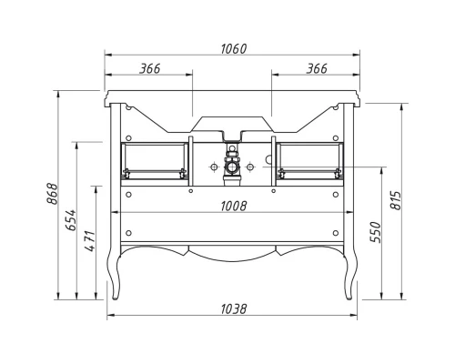 Тумба пикрит 103,8 см Caprigo Verona 33519-TP814