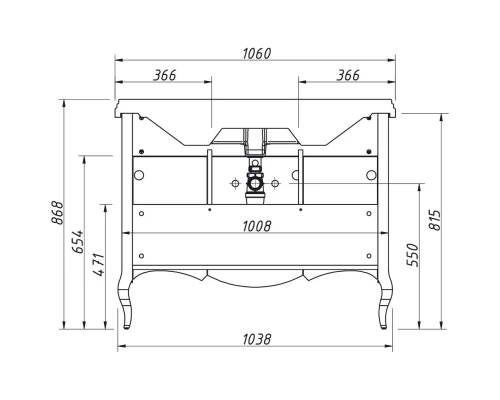 Тумба шоколад матовый 103,8 см Caprigo Verona 33520-TP809