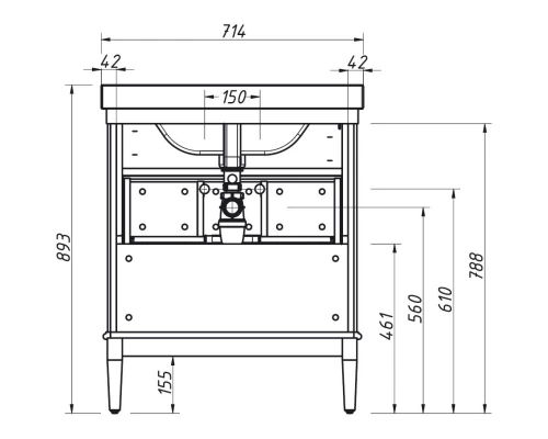 Тумба фисташковый матовый 70,3 см Caprigo Jardin 10422-B059