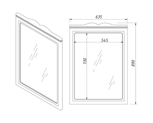 Зеркало 63,5x89 см антарктида Caprigo Marsel 33830-L817