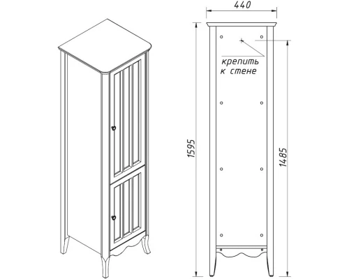 Пенал напольный графит матовый R Caprigo Marsel 33850R-TP810