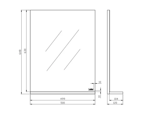 Зеркало белый глянец 50x64,8 см Cersanit Melar LU-MEL