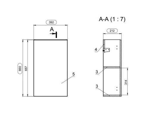 Тумба белый глянец 39,2 см Cersanit Melar SU-MEL-CM40