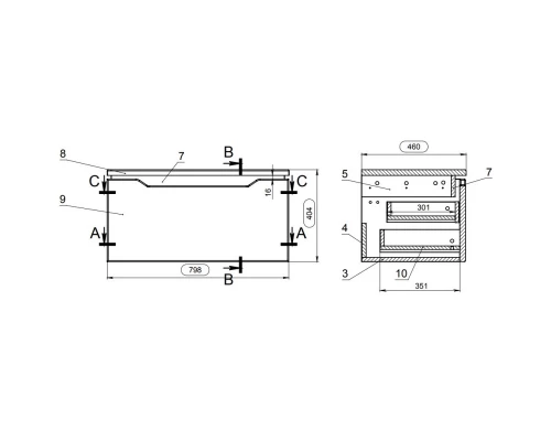 Тумба белый глянец 79,8 см Cersanit Street Fusion SU-SFU80-CAS