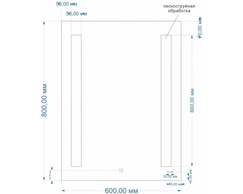 Зеркало 60x80 см Cersanit Base LU-LED020*60-b-Os