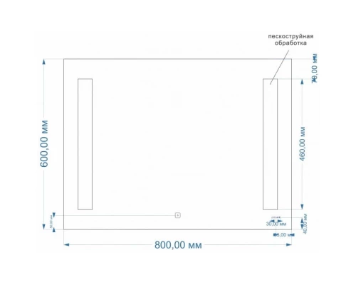 Зеркало 80x60 см Cersanit Base LU-LED020*80-b-Os