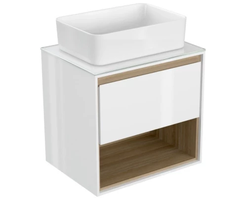 Тумба белый глянец/дуб 60 см Cersanit Louna SZ-LOU60-BL/Wh