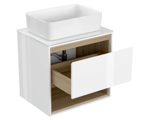 Тумба белый глянец/дуб 60 см Cersanit Louna SZ-LOU60-BL/Wh