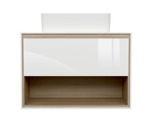 Тумба белый глянец/дуб 80 см Cersanit Louna SZ-LOU80-BL/Wh