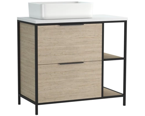 Тумба дуб/черный 80,4 см Cersanit Bosquet A63012