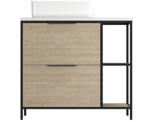Тумба дуб/черный 80,4 см Cersanit Bosquet A63012