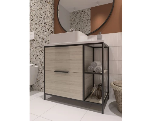 Тумба дуб/черный 80,4 см Cersanit Bosquet A63012