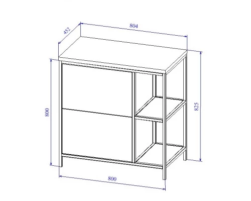Тумба дуб/черный 80,4 см Cersanit Bosquet A63012