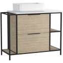 Тумба дуб/черный 100,2 см Cersanit Bosquet A63013