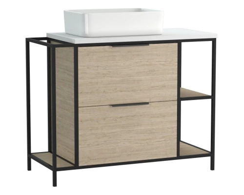 Тумба дуб/черный 100,2 см Cersanit Bosquet A63013