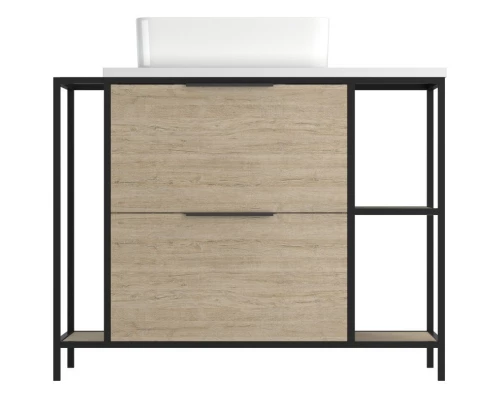 Тумба дуб/черный 100,2 см Cersanit Bosquet A63013