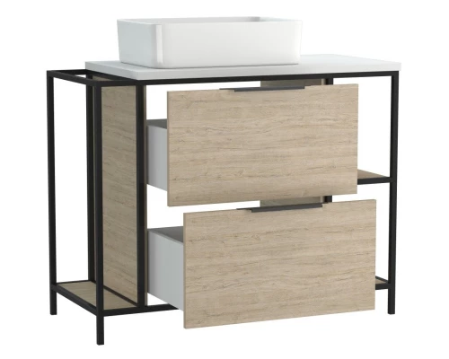 Тумба дуб/черный 100,2 см Cersanit Bosquet A63013