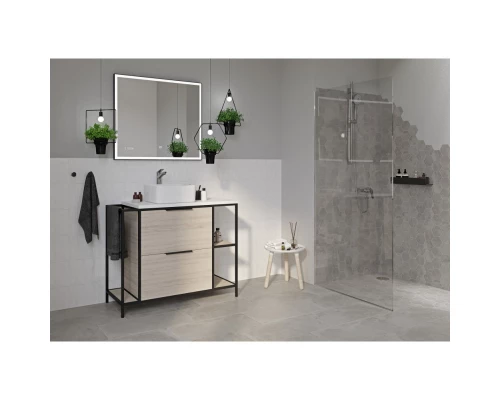 Тумба дуб/черный 100,2 см Cersanit Bosquet A63013