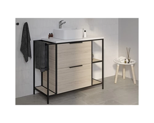 Тумба дуб/черный 100,2 см Cersanit Bosquet A63013