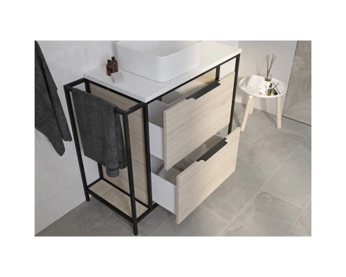 Тумба дуб/черный 100,2 см Cersanit Bosquet A63013