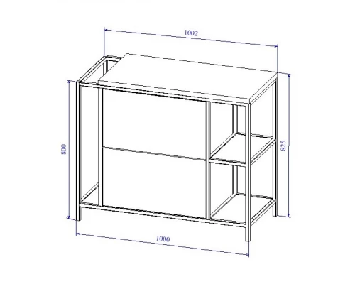 Тумба дуб/черный 100,2 см Cersanit Bosquet A63013