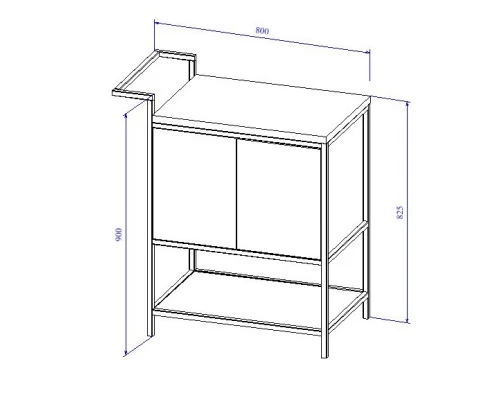 Тумба зеленый/черный 80 см Cersanit Botanique A63014