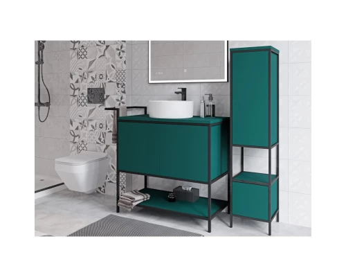 Пенал напольный зеленый/черный L/R Cersanit Botanique A63016