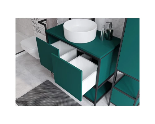 Пенал напольный зеленый/черный L/R Cersanit Botanique A63016