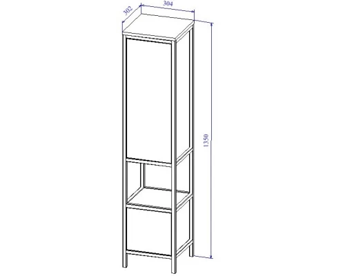 Пенал напольный зеленый/черный L/R Cersanit Botanique A63016