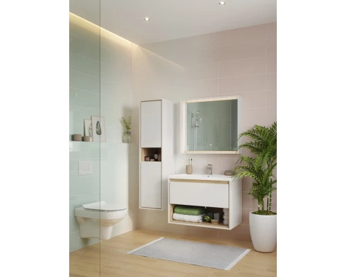 Тумба белый глянец/дуб 76,2 см Cersanit Louna SZ-LOU-CO80/Wh