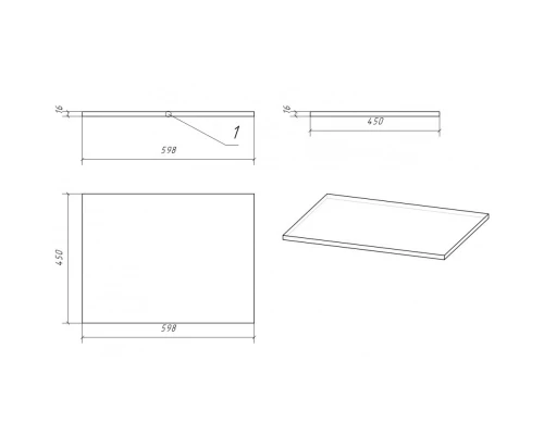 Столешница 59,8 см дуб Cersanit Moduo BL-MOD60