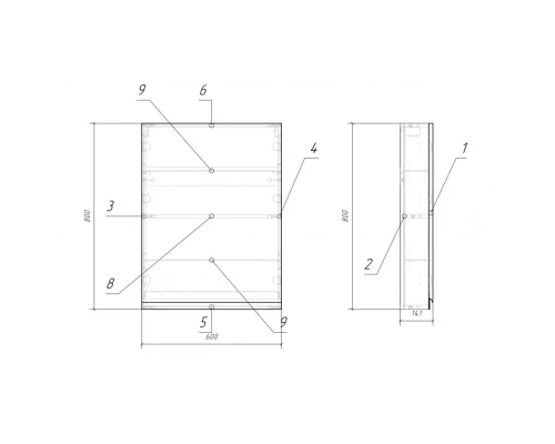 Шкаф подвесной белый глянец Cersanit Moduo SW-MOD60/Wh