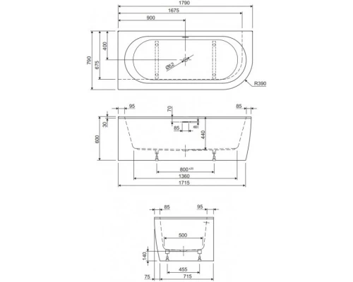 Акриловая ванна 179x79 см Cezares Slim SLIM CORNER-180-80-60-L-W37-SET
