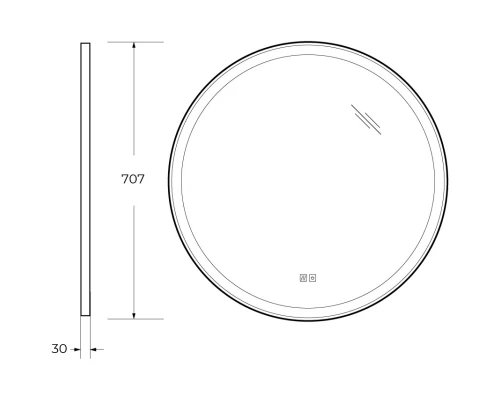 Зеркало 70,7x70,7 см Cezares Cadro CZR-SPC-CADRO-700-LED-TCH-WARM