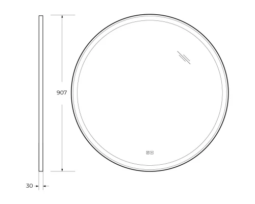 Зеркало 90,7x90,7 см Cezares Cadro CZR-SPC-CADRO-900-LED-TCH-WARM