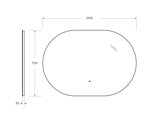 Зеркало 100x70см Cezares Vague CZR-SPC-VAGUE-1000-700-MOV