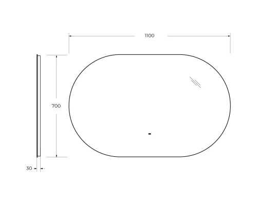 Зеркало 110x70см Cezares Vague CZR-SPC-VAGUE-1100-700-MOV