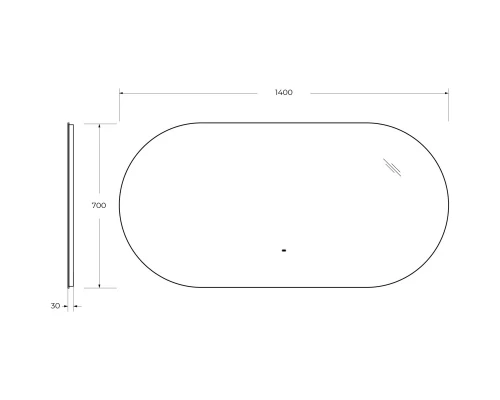 Зеркало 140x70см Cezares Vague CZR-SPC-VAGUE-1400-700-MOV