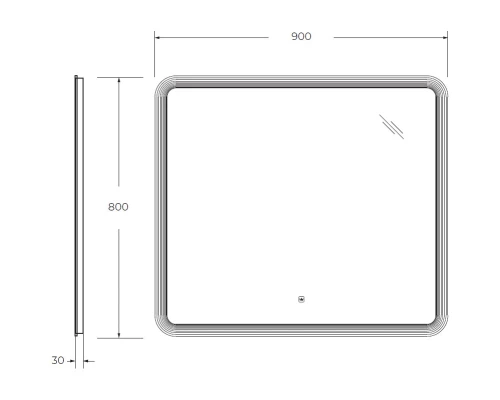 Зеркало 90x80см Cezares Duet CZR-SPC-DUET-900-800-LED-TCH