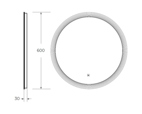 Зеркало 60x60 см Cezares Eco CZR-SPC-ECO-600-LED-TCH