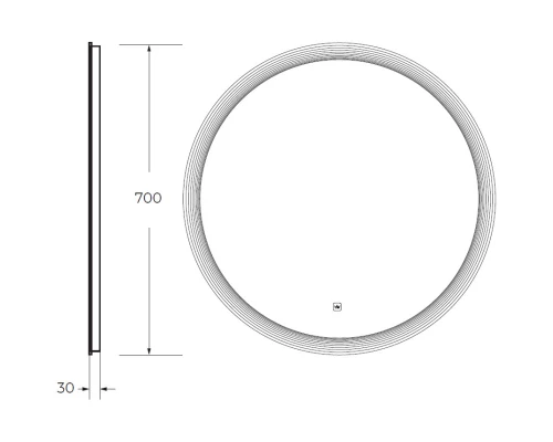 Зеркало 70x70 см Cezares Eco CZR-SPC-ECO-700-LED-TCH