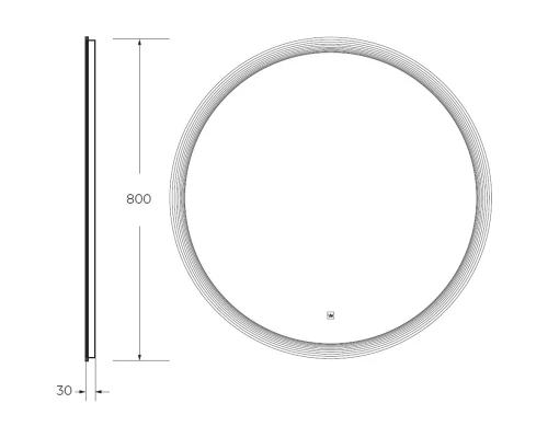 Зеркало 80x80 см Cezares Eco CZR-SPC-ECO-800-LED-TCH