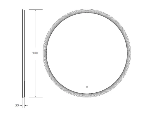 Зеркало 90x90 см Cezares Eco CZR-SPC-ECO-900-LED-TCH