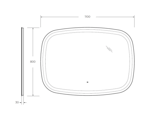 Зеркало 110x80 см Cezares Molveno CZR-SPC-MOLVENO-1100-800-MOV